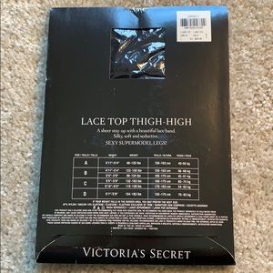 Victoria's Secret Accessories - NIB Victoria’s Secret lace top thigh highs. Size C Victoria's Secret Accessories - NIB Victoria’s Secret lace top thigh highs. Size C